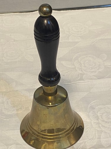 Messing tischglock holzgriff - tischglock, +