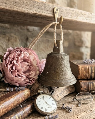 Alte bronze glocke mit patina - mit,